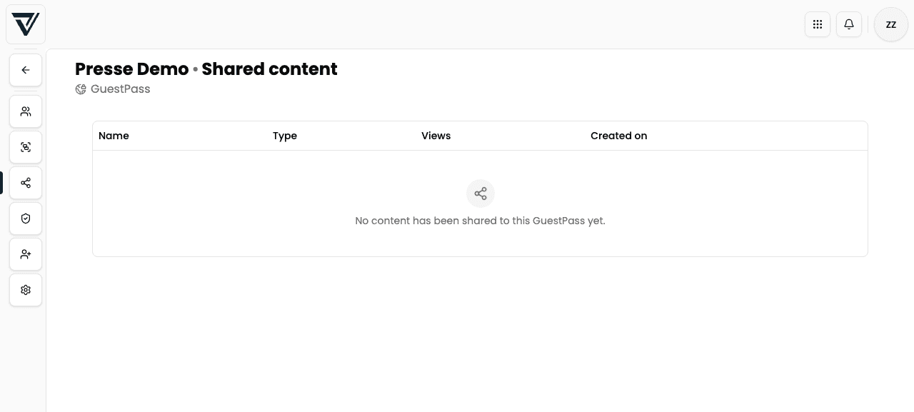 Shared content tab