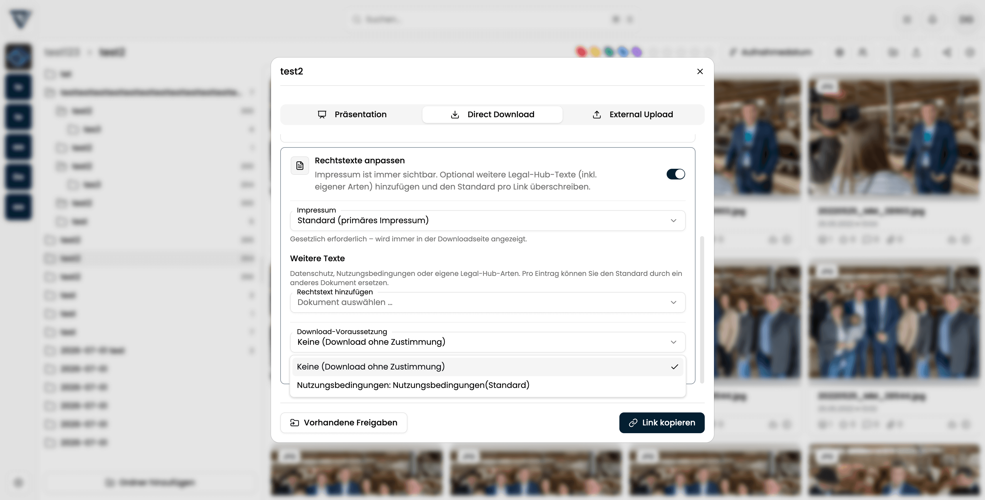 Download-Voraussetzung auswählen