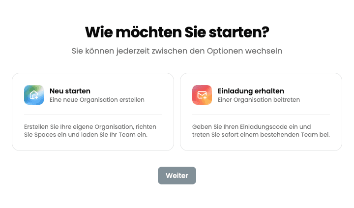 Choose how to start
