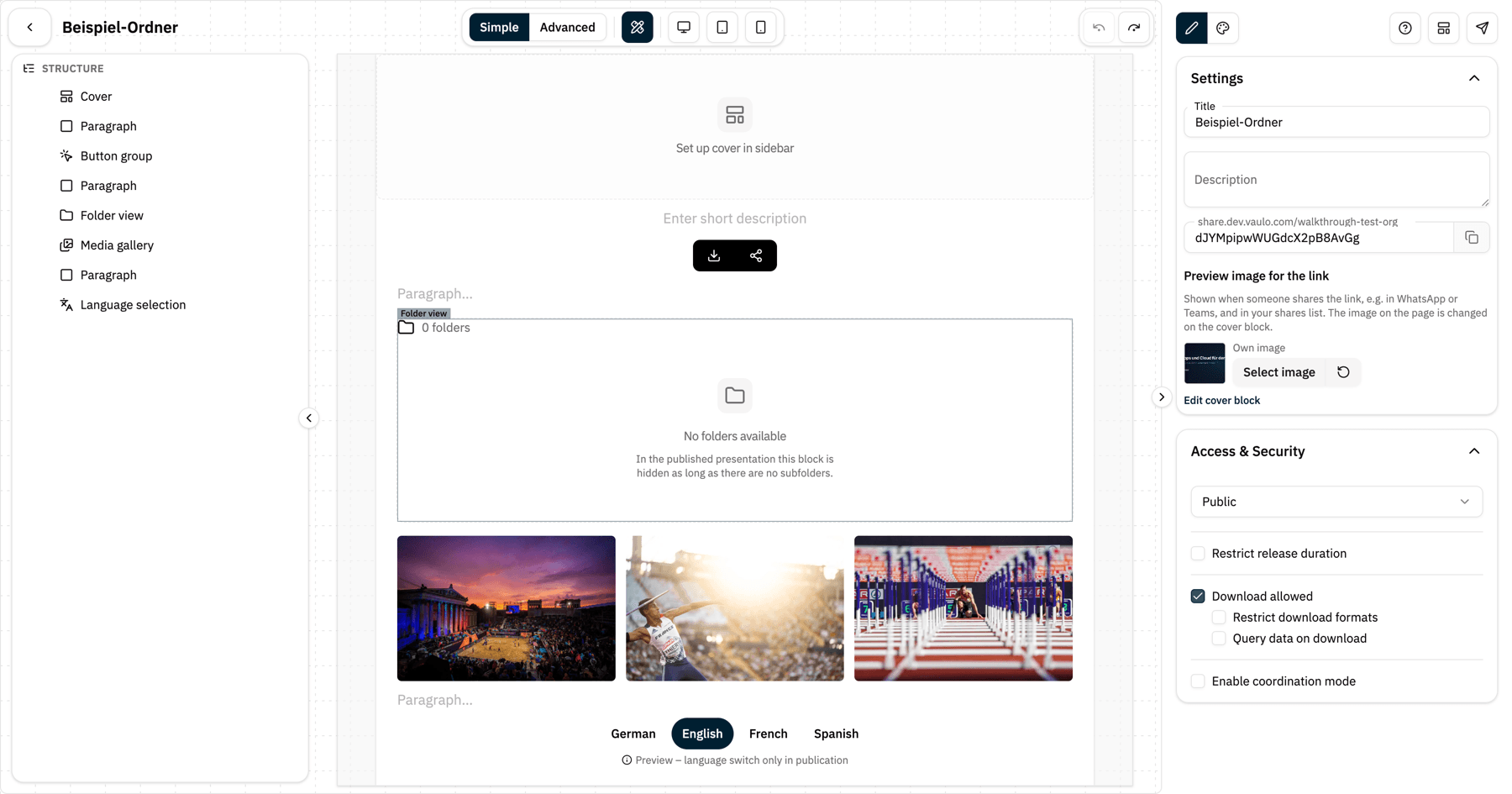 Preview image for the link with status and link to the cover block